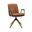 23 Inch Faux Leather Swivel Arm Chair In Brown