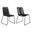 23 Inch Metal Outdoor Dining Chair Set of 2 In Black