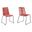 23 Inch Metal Outdoor Dining Chair Set of 2 In Red