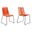 23 Inch Metal Outdoor Dining Chair Set of 2 In Tangerine