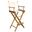 23 Inch Solid Wood Indoor Outdoor Director Chair In Ivory and Brown