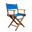 23 Inch Wood Solid Wood Indoor Outdoor Director Chair In Blue and Natural