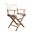23 Inch Wood Solid Wood Indoor Outdoor Director Chair In Brown and Ivory