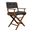 23 Inch Wood Solid Wood Indoor Outdoor Director Chair with Black Cushion In Black and Natural