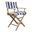 23 Inch Wood Solid Wood Indoor Outdoor Director Chair with Blue and White Cushion In Blue and White