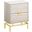 24 Inch Accent Table In Beige Marble And Gold Metal I 3493