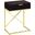24 Inch Accent Table In Espresso And Gold Metal I 3476