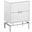 24 Inch Accent Table In Glossy White And Chrome Metal I 3490