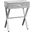 24 Inch Accent Table In Grey Cement And Chrome Metal I 3264