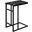 24 Inch Accent Table In Black Marble And Black Metal