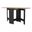 24 Inch Drop Leaf Trestle Base Dining Table In Wood Brown and Black