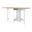 24 Inch Folding Sled Base Dining Table In White and Brown