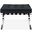 24 Inch Genuine Leather Tufted Footstool Ottoman In Silver and Black
