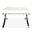 24 Inch Genuine Leather Tufted Footstool Ottoman In White and Silver