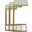 24 Inch Glass Rectangular End Table In Gold