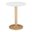 24 Inch Round End Table In Gold and White
