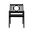 24 Inch Steel Geo Back Outdoor Arm Chair In Black