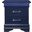 24 Inch Wood Lighted Two Drawer Nightstand In Blue