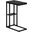 25 Inch Accent Table In Black Marble And Black Metal I 3674