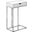 25 Inch Accentt Table In White And Silver Metal
