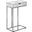 25 Inch Accentt Table In White Marble And Silver Metal
