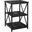 26 Inch Accent Table In Black Marble And Black Metal