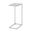 26 Inch Glass and Steel Sled End Table In White and Clear