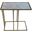 26 Inch Marble and Iron Frame End Table In Antique Gold and White