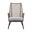 26 Inch Metal Outdoor Arm Chair with Cushion In Gray