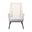 26 Inch Metal Outdoor Dining Chair with Cushion In Black And Beige