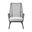 26 Inch Steel Indoor Outdoor Dining Chair with Gray Cushion In Gray and Black