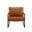 27 Inch Faux Leather Arm Chair In Black and Brown