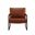 27 Inch Faux Leather Arm Chair In Dark Brown and Black
