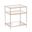 27 Inch Glass and Iron End Table with Mirrored Shelf In Clear and Gold