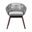 27 Inch Solid Wood Outdoor Dining Chair with Cushion In Gray
