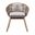 27 Inch Wood Solid Wood Outdoor Dining Chair with Gray Cushion In Grey and Natural