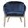 28 Inch Velvet Arm Chair In Brown and Blue