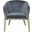 28 Inch Velvet Arm Chair In Brown and Gray