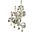 2800w5c GtRc Maria Theresa 12" Chrome 5 Light Wall Sconce With Golden Teak Royal Cut Crystal Trim