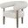 29 Inch Fabric and Wood Arm Chair In Off White and Ash Gray