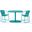 3-Piece Elegant Outdoor Bistro Set with 2 Chairs and Oval Table In Teal