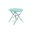 30 Inch Rounded Aluminum Folding Outdoor Bistro Table with Umbrella Hole In Aqua