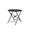 30 Inch Rounded Aluminum Folding Outdoor Bistro Table with Umbrella Hole In Black