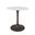 30 Inch Rounded Marble and Iron Pedestal Base Dining Table In White and Black