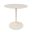 30 Inch Rounded Marble and Iron Pedestal Base Dining Table In White