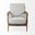31 Inch Fabric Lounge Chair In Light Gray and Brown