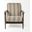 31 Inch Fabric Striped Lounge Chair In Beige Gray and Brown