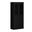32 Inch Pantry Cabinet with Clear Glass and Shaker Doors In Black