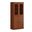 32 Inch Pantry Cabinet with Clear Glass and Shaker Doors In Mocha