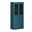 32 Inch Pantry Cabinet with Clear Glass and Shaker Doors In Teal Blue